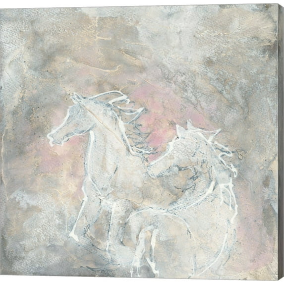 Great Art Now Blush Horses I by Chris Paschke Canvas Wall Art