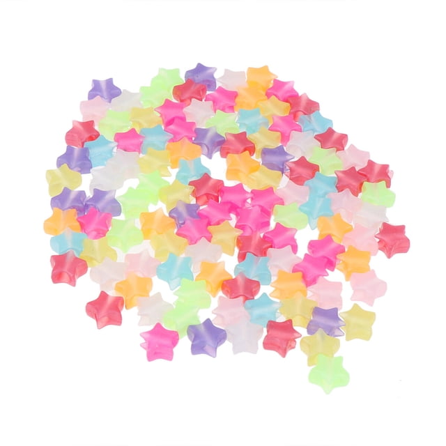 VERDANVERSE 200Pcs Bracelet Beads Star Shape for Friendship Bracelets Kids Crafts Assorted Color Plastic