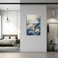 thumbnail image 3 of ZHONGYUTONG Blue Golden White Flowers Wall Decor Abstract Navy Blue and Gold Picture Painting Luxury Floral Canvas Prints Modern Home Decor Artwork (28.00" x 42.00"), 3 of 6