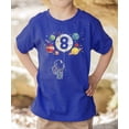 thumbnail image 3 of Olive Loves Apple 8th Birthday Rocket Astronaut Themed T-Shirts with Moon Balloon and Planets for Boys and Girls Vintage Royal Shirt 5-6, 3 of 5