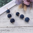 thumbnail image 4 of FRCOLOR Thread Ball Dangle Earrings For Women Pom Pom Drop Earrings Beaded Ball Bohemia Jewelry (Royal Blue), 4 of 8