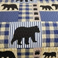 thumbnail image 4 of Jessy Home Bear Quilts Twin Size Blue Plaid Lightweight Polyester Bedspread Coverlet Bedding Set, 4 of 7
