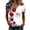 Vermilion(250th Anniversary Flag), variant on Iaqnaocc 4th Of July Womens Tops Patriotic Short Sleeve V Neck 250th Anniversary Usa Shirt Usa Flag American Flag Floral Print T-Shirt Independence Day Red White and Blue Tee Tops Blue M