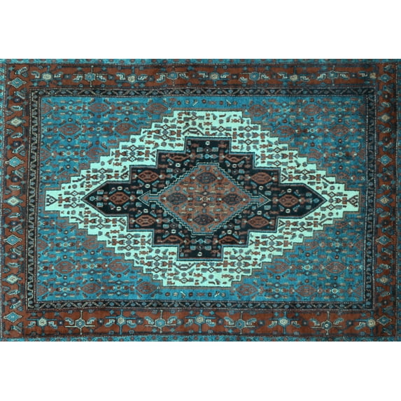 Ahgly Company Indoor Rectangle Persian Light Blue Traditional Area Rugs, 6' x 9'
