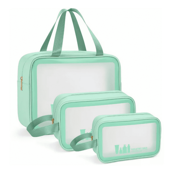 Estuches De Maquillaje Bolsa Cosmetiquera Set 3 Neceser, Verde