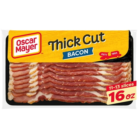 Oscar Mayer Naturally Hardwood Smoked Thick Cut Bacon, 16 oz Pack, 11-13 slices