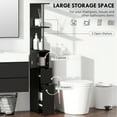 thumbnail image 4 of HOMCOM Narrow Bathroom Floor Cabinet with Drawer, Open Shelves, Black, 4 of 10