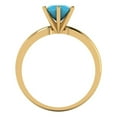 thumbnail image 4 of Clara Pucci 14K Yellow Gold Solid Gold Turquoise Solitaire Anniversary Ring for Women - 1 cttw Round Cut, 4 of 8