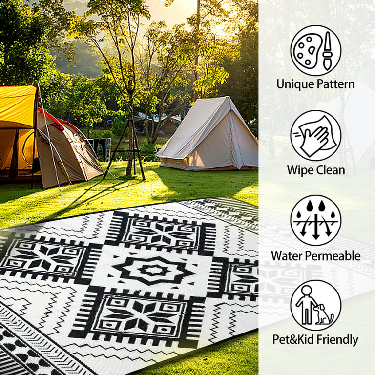 6x9ft RV Outdoor Mats Outdoor Area Rug Camping Rugs Reversible Plastic  Straw Rug