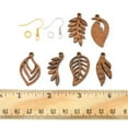 thumbnail image 5 of DIY Leaf Earring Making Kit Including Natural Walnut Wood Pendants Brass Jump Rings Iron Earring Hooks Mixed Color 40Pcs/box, 5 of 6