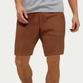 thumbnail image 4 of LIIPEE Mens Casual Shorts Summer New Comfortable Solid Color Stretch Elastic Waist Shorts With Pockets Male Leisure Basketball Golf Gym Shorts,Coffee,34, 4 of 5