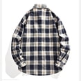 thumbnail image 4 of TKKCS Mens Plaid Long Sleeve Button Down Shirts with Pocket- Turndown collar Regular Fit Lightweight Daily Wear Work Casual Shirts Dark Blue Size L, 4 of 4
