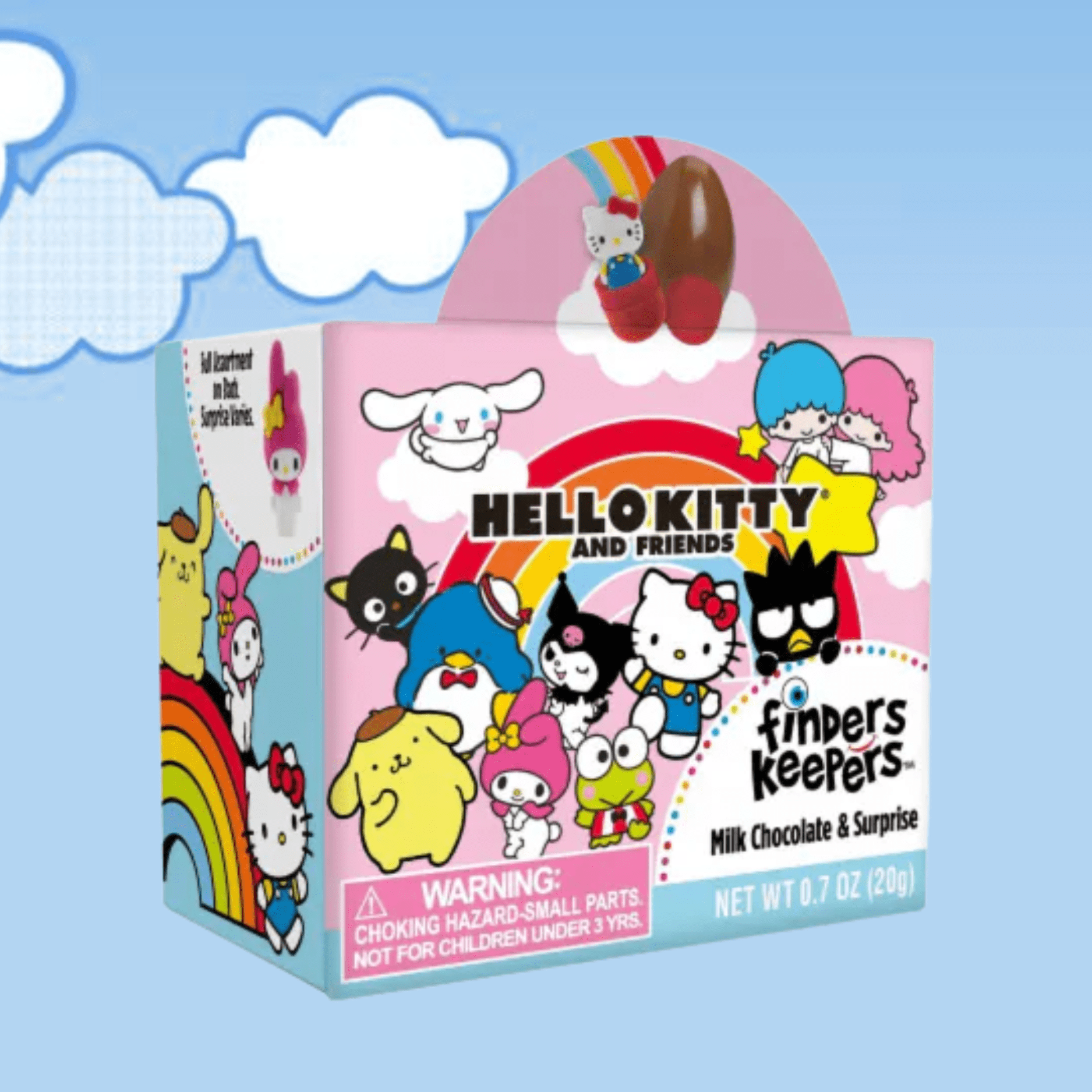 Finders Keepers Hello Kitty Milk Chocolate Hard Candy Egg with Toy