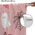 thumbnail image 4 of Skull Curtains，Gothic Skeleton Black Halloween Pattern Drapes Window 2 Panel Rod Pocket Curtain for Bedroom Living Room Decor 28" W X 40" L, 4 of 6