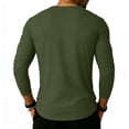 thumbnail image 4 of Men's Outdoor Vintage Button Long Sleeve Fashion Sports T-shirt Army Green G 2XL, 4 of 5