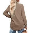 thumbnail image 4 of Women Sweatshirt Long Sleeve Sweatshirt Pullovers for Women Brown Sweatshirts Fall Clothing Women Young Women, 4 of 6