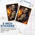 thumbnail image 4 of (2 Pack) Skeleton Boss Stickers - Cigar Smoke - Money Stickers - Death Grim Reaper Hooded Suit - 5" On Longest Side - Sticks to Smooth Flat Surfaces - Made in USA - BMCS15691, 4 of 7