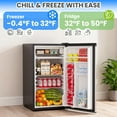 thumbnail image 2 of BeesClover Mini-Frigo de 3,2 Pi3 avec Congélateur, Réfrigérateur Compact à Porte Simple, Économie d'Énergie, Petit Frigo avec Contrôle du Thermostat Réglable, Mini-Frigo pour Chambre, Dortoir, Bureau, Argent, 2 of 7
