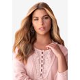 thumbnail image 4 of Roaman's Women's Plus Size Lace Yoke Pullover Sweater, 4 of 5