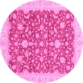 thumbnail image 1 of Ahgly Company Indoor Round Oriental Pink Traditional Area Rugs, 3' Round, 1 of 4