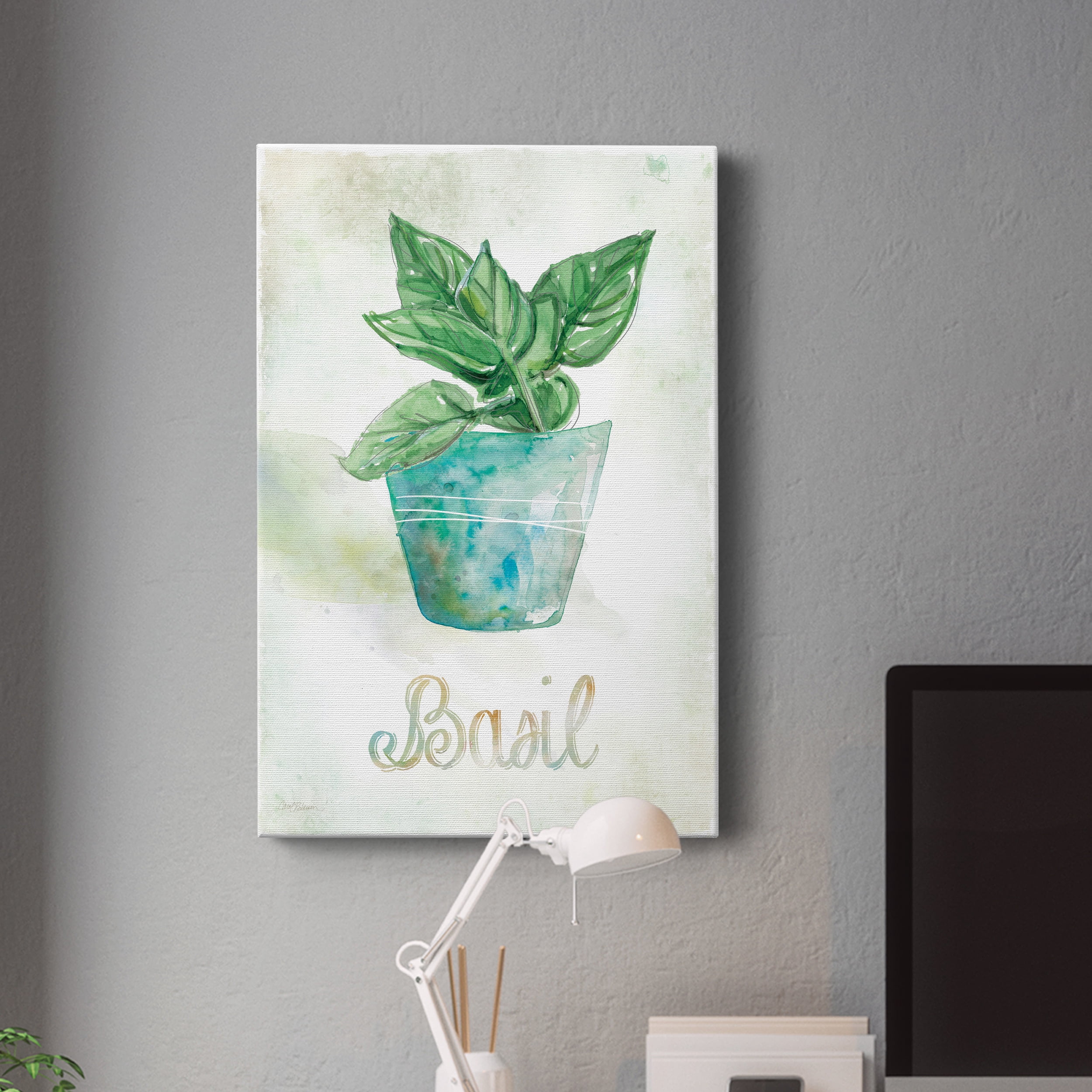 Potted Basil Premium Gallery Wrapped Canvas - Ready to Hang - 8 x 12