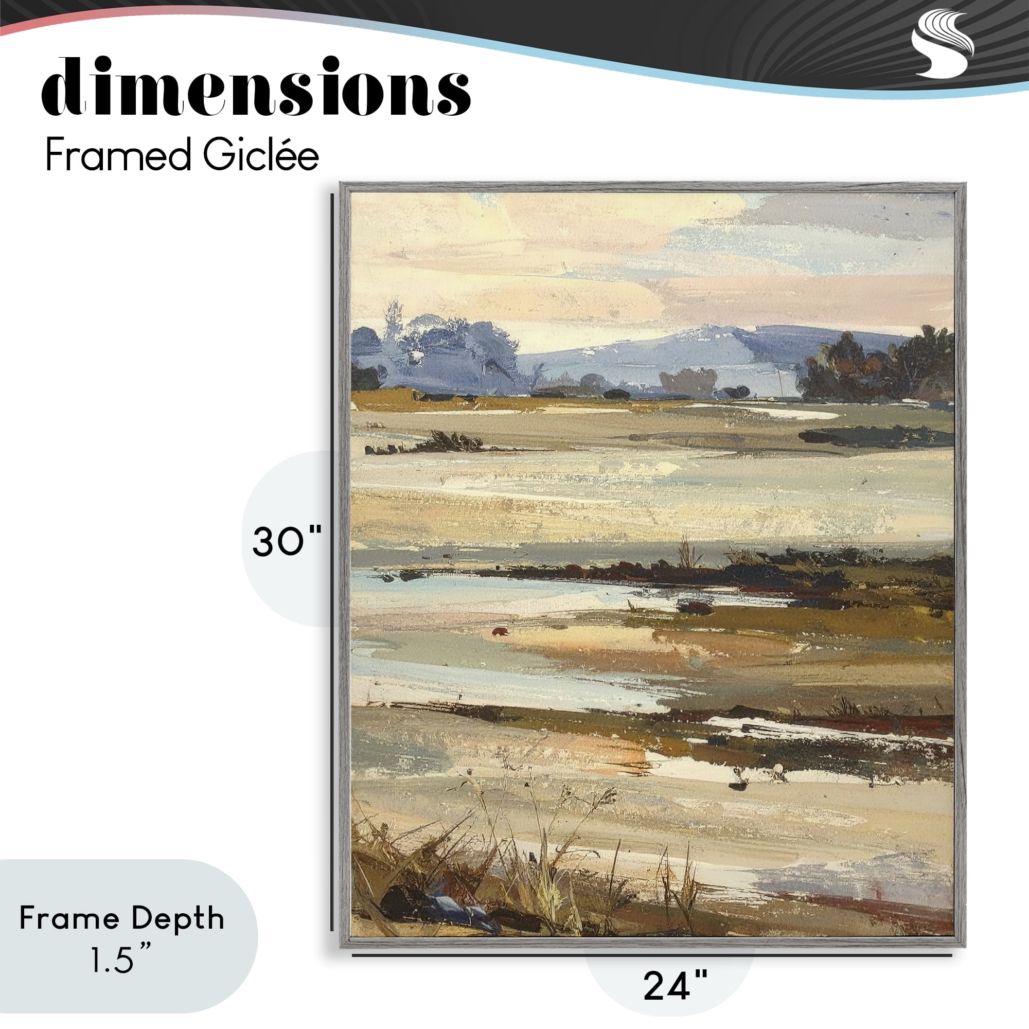Stupell Industries Distant Horizon Portrayal Gray Framed Giclee Art, design by Alonza Saunders