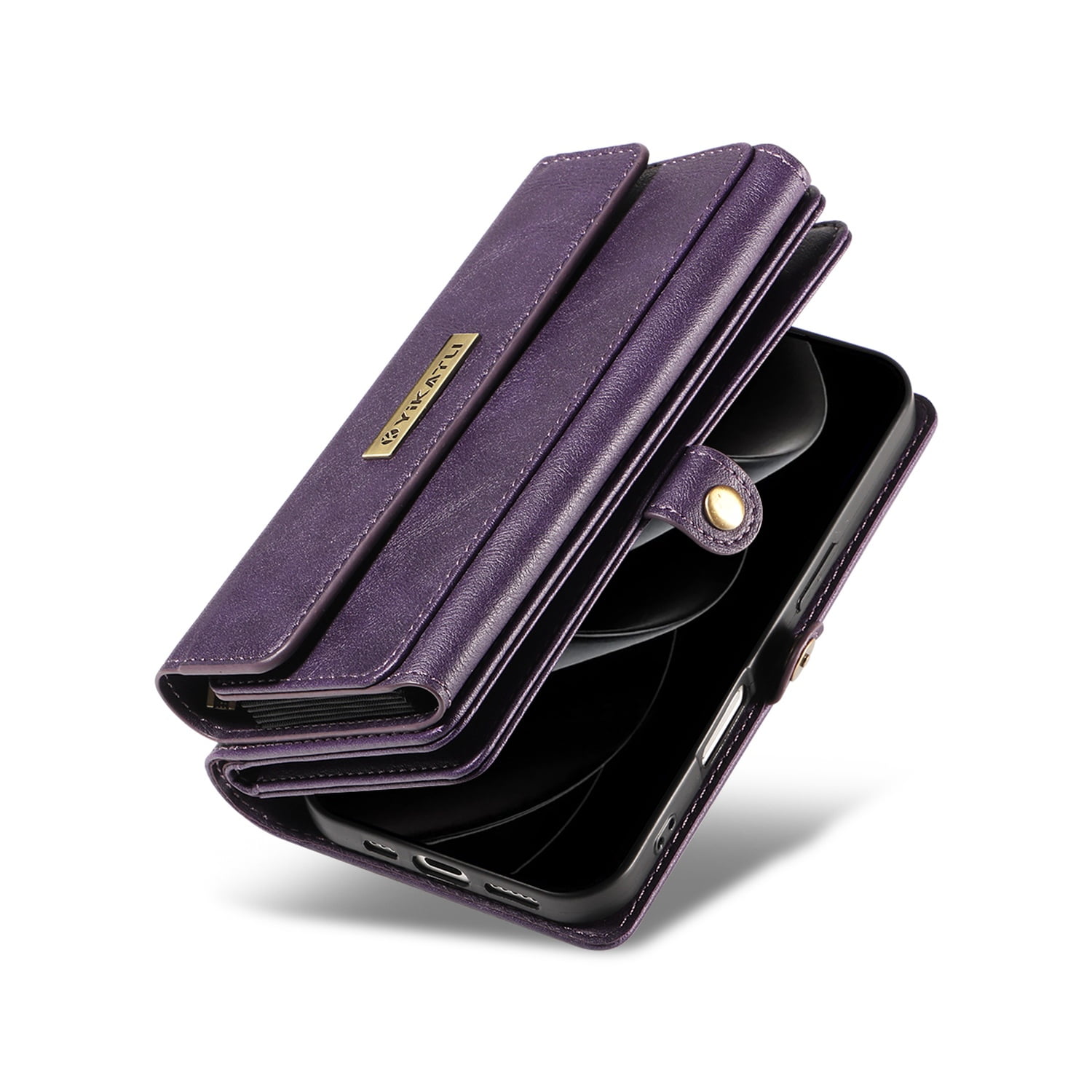 TECH CIRCLE Crossbody Phone Case for iPhone 17 Pro Max with Flip Wallet, RFID Blocking, Compatible with Wireless Charging, PU Leather Heavy-Duty Protective Fold Stand Case, Purple