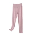 thumbnail image 2 of ylioge M-5X Plus Size Pajama Pants for Women Elastic High Waisted Modal-Trousers Womens Casual Solid Color Stretchy Straight Leg Homewear Pajamas Pant, 2 of 5
