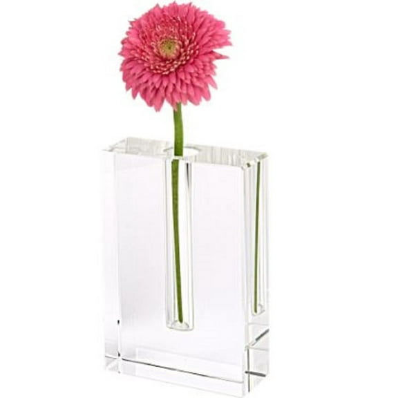 Modern Clear 8" Block Optical Crystal Vase