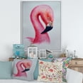 thumbnail image 2 of Designart 'Abstract Portrait of Pink Flamingo IV' Farmhouse Framed Canvas Wall Art Print, 2 of 5