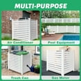 thumbnail image 4 of NAIZEA Air Conditioner Fence, 2-Panel White Vinyl Pool Equipment Enclosure, 38" W x 42" H Privacy Screens Fence Panels with Metal Stakes,Trash Can Enclosure for Outside, 4 of 8