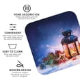 thumbnail image 3 of Rateoe Lantern On Snow With Christmas Drawing Drink Coasters Set of 4 Leather Coasters Spill Protection for Table Desk,Durable and Non Slip Leather Coaster ,4 Inches Drink Mats-Square, 3 of 6