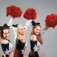 thumbnail image 4 of 12 Pcs Pompons de Cheerleading Rouges en Feuille Métallique Pompons de Cheer avec Poignée de Bâton pour Jeu Escouades de Sport Danse Fête Football Basketball Club Esprit Sports, 4 of 4