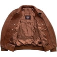 thumbnail image 5 of First Mfg Co - Moto Bomber - Mens Motorcycle Biker Jacket - Leather - Brown - Small, 5 of 5