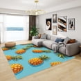thumbnail image 1 of Pineapple Rug Living Room - 4x6 Rug - Pineapple Rug - Cute Tropical Fruit Area Rug - Kids Summer Rugs - Blue Carpet, 1 of 7