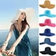 thumbnail image 2 of Sombrero de mujer, sombrero plegable de ala grande, sombrero de paja de color sólido, sombrero para el sol, sombrero para el sol para vacaciones al aire libre, sombrero de playa para la playa,, 2 of 6