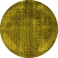 thumbnail image 1 of Ahgly Company Indoor Round Oriental Yellow Industrial Area Rugs, 5' Round, 1 of 4