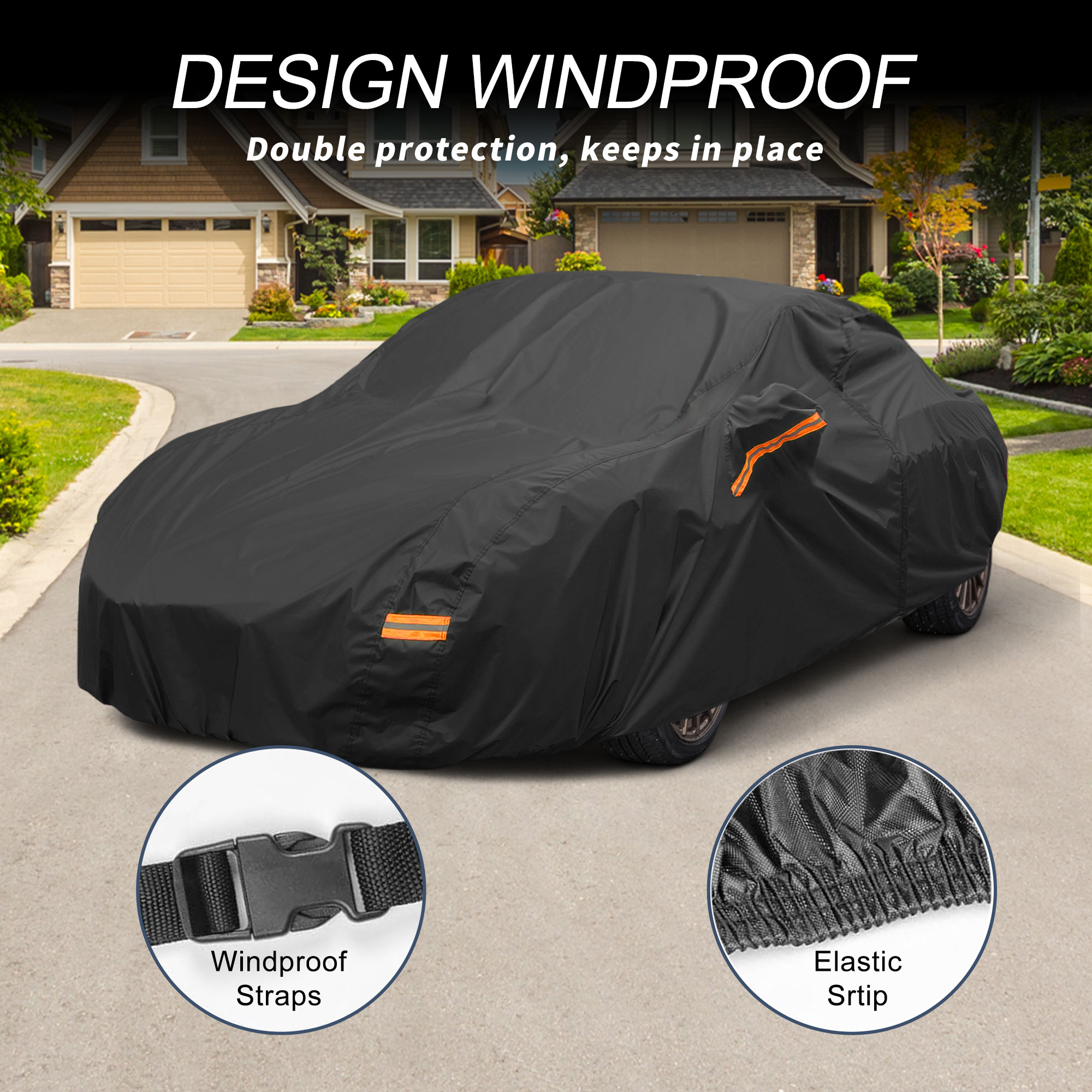 Unique Bargains Aluminum Full Car Cover Black for Toyota GR86 171.26"x70.87"x47.24"