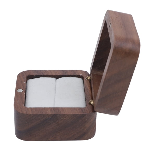 Wooden Proposal Ring Box, Vintage Wood Ring Box, Small Engagement Ring Holder, Magnetic Closure for Wedding Ceremony, Ideal Gift Box for Lover, Mother, Girlfriend