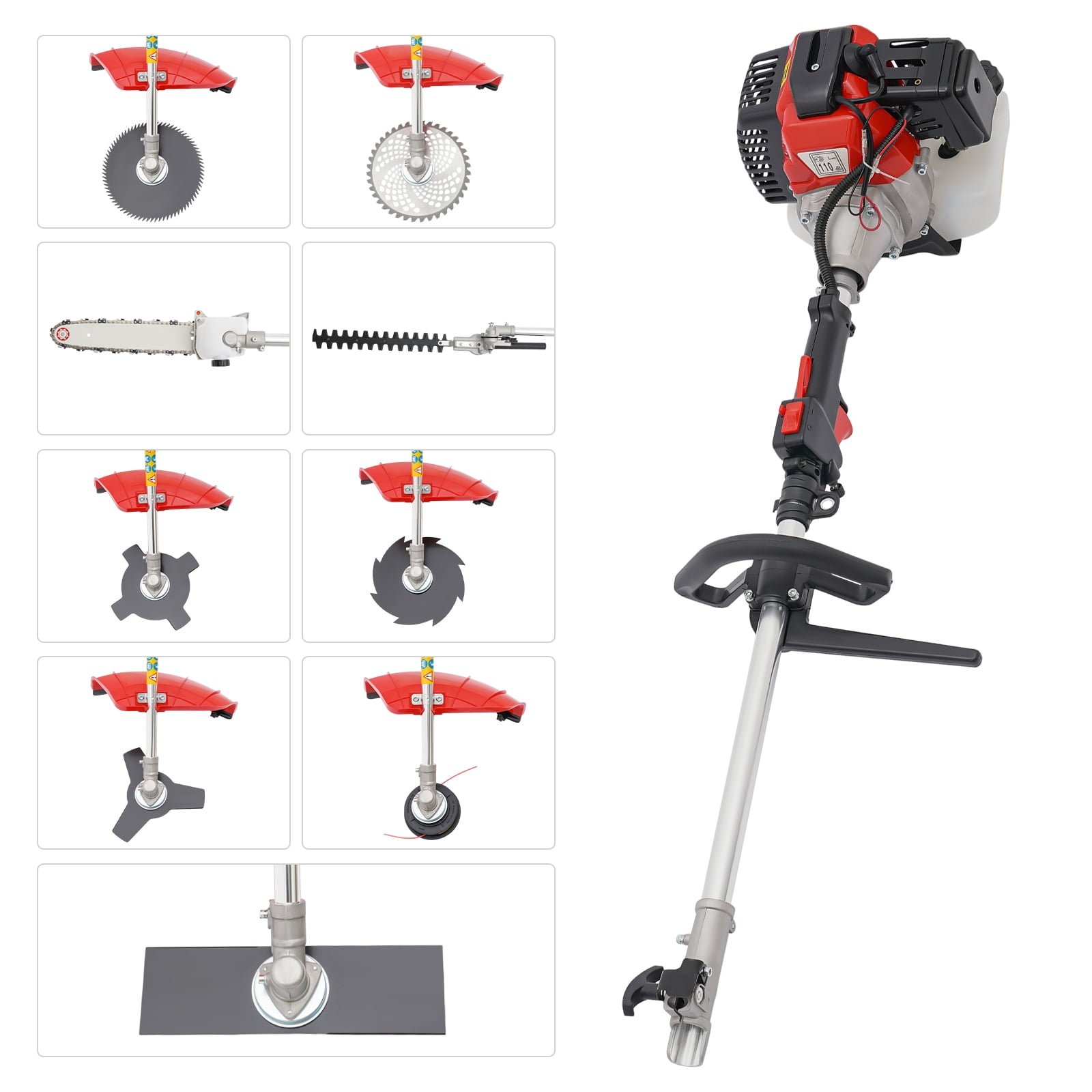 ChicHomey Multifunctional 52CC 2-Cycle Gas Powered Weed Eater,7-in-1 Multi-Head String Trimmer,Hedge Trimmer and Brush Cutter, Trimming Tool System for Grass Lawn Garden Yard Care