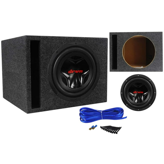 JVC CS-G1210 12" 1200W 4-Ohm Car Subwoofer + Vented Sub Box Enclosure