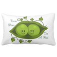 thumbnail image 1 of BOSDECO Cute Two Peas In A Pod Pillowcase Throw Pillow Cover 20x30 inches, 1 of 1
