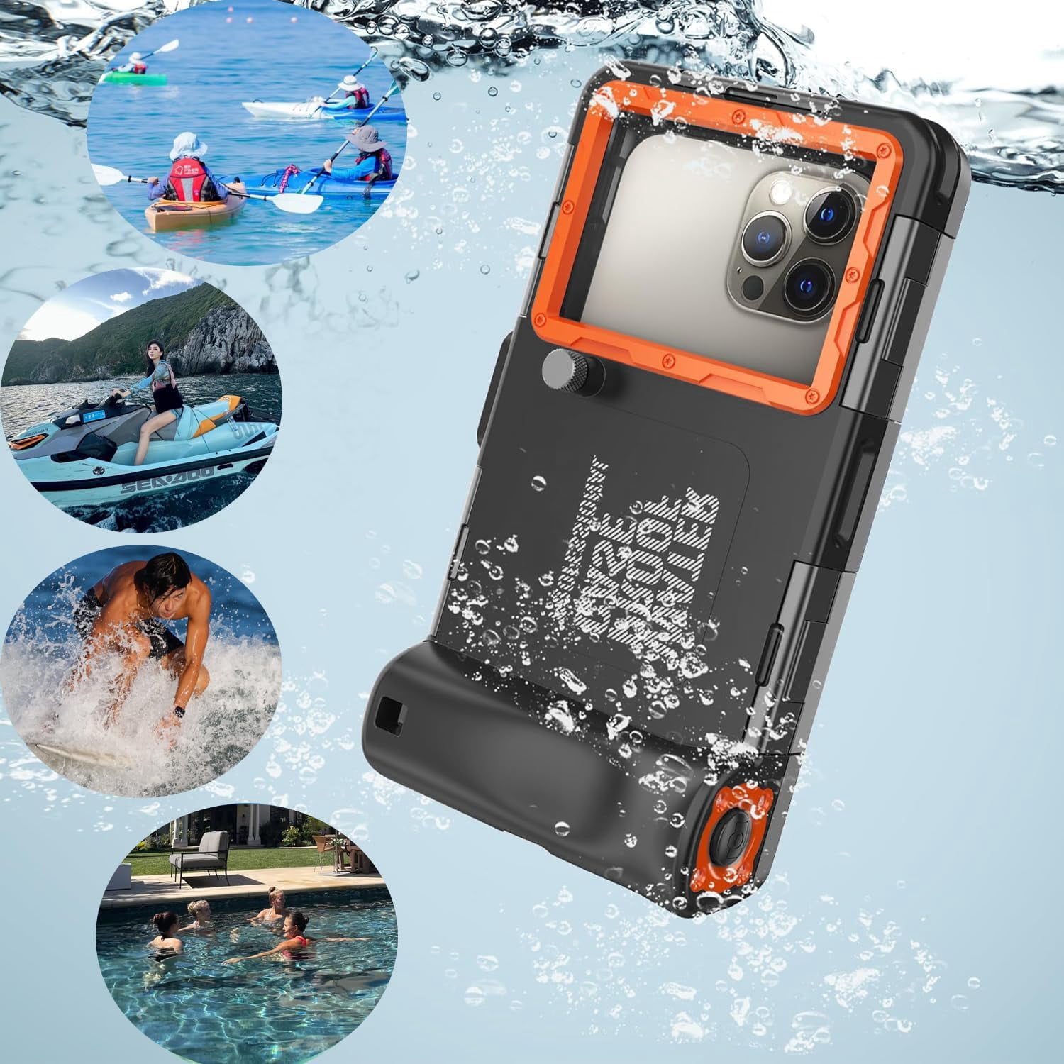 2026 Underwater Snorkeling Diving Phone Case for Phone 17/16/15/14/13/12Pro Max/Galaxy S25/S24/S23.(50ft/15m) Professional Scuba Dive Waterproof Case Underwater Photo Video