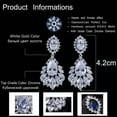 thumbnail image 5 of CZ Crystal Chandelier Leaf Long Bridal Dangle Drop Earrings for Brides Wedding, 5 of 8