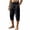Black, variant on Lenpel Mens Capri Pants Casual Low Rise Wide Leg Cropped Trousers with Pockets Lightweight Breathable Drawstring Capris(Yellow,X-Large)