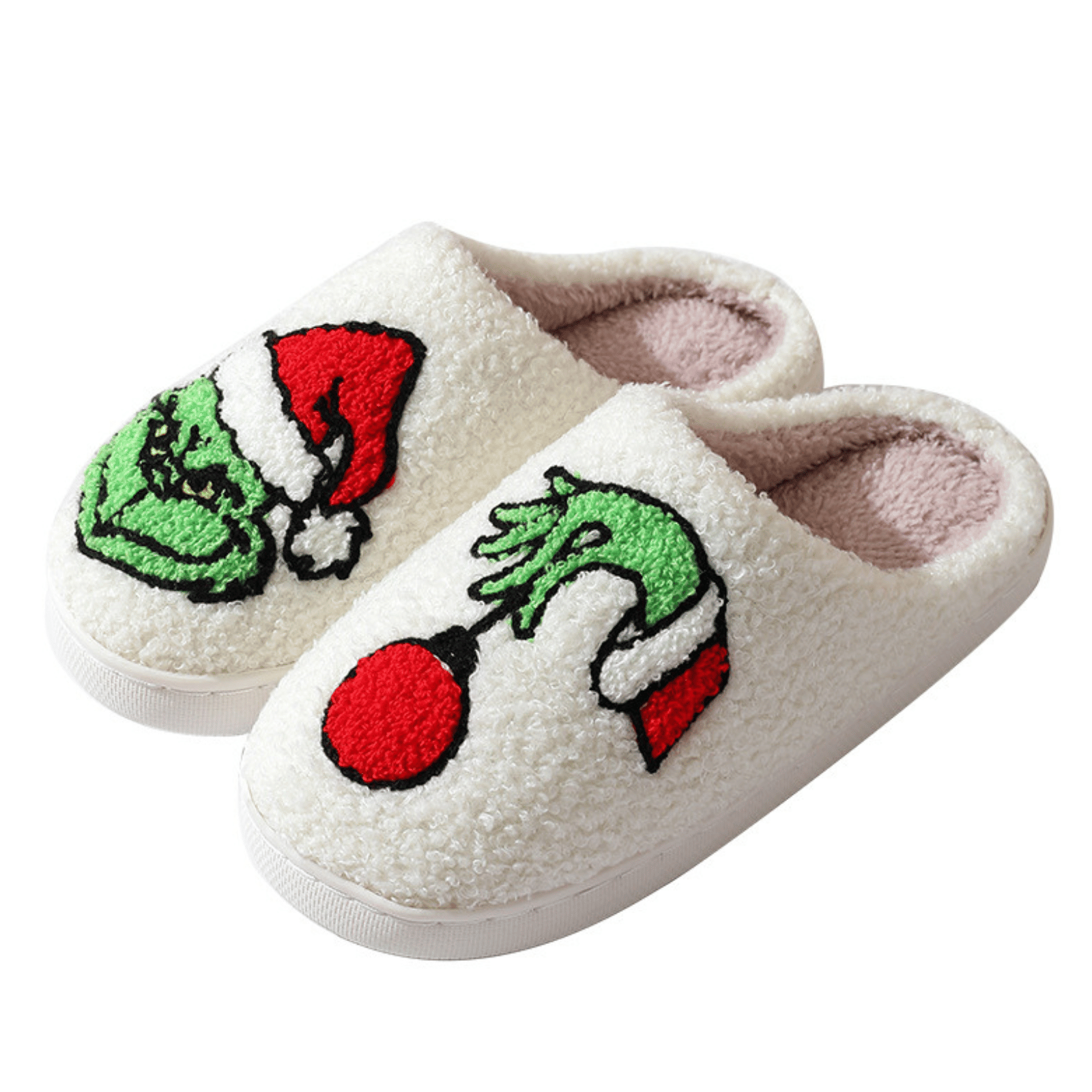 BERANMEY Christmas Holiday Plush Fuzzy Slippers photo 8