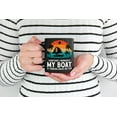 thumbnail image 2 of Retro Sometimes I Wonder If My Boat Is Thinking About Me Too - Fisherman & Boat Lover, Black 11oz Ceramic Mug, 2 of 5