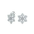 thumbnail image 4 of Bling Jewelry Womens Holiday Party Snowflake Pendant Necklace & Earrings Set Clear CZ Sterling Silver, 4 of 8