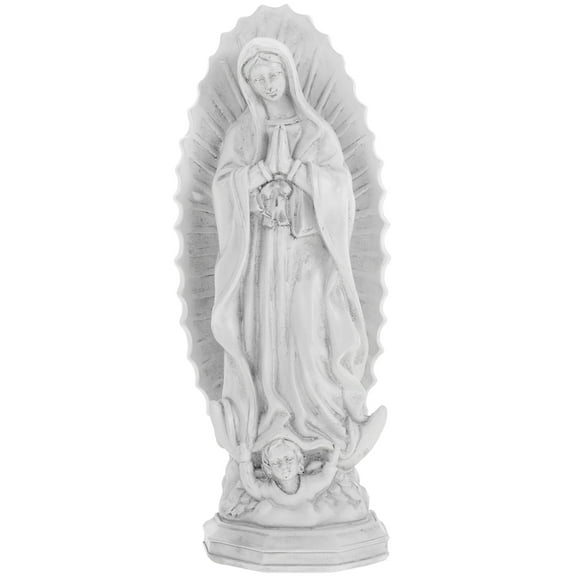 TABLZONE Grey Resin Mary Statue Figurine for Home Decor, Sculpture, 1 Piece Decorative