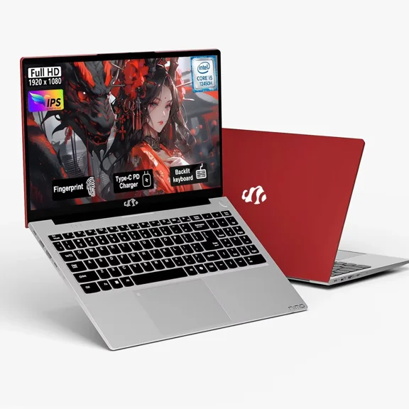15.6" FHD Business Laptop: Intel 12th Core i5, 16GB RAM, 1TB SSD, 2-Year Warranty. Featuring Backlit Keyboard, Fingerprint Security , Fast 100W PD Charging-Red